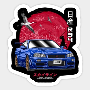 Nissan Skyline GTR R34 Back Print Sticker